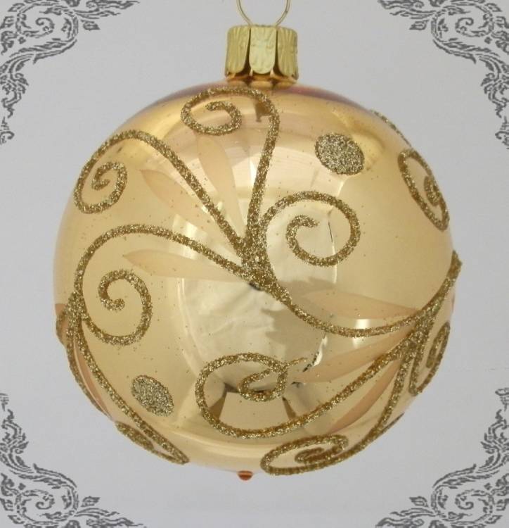 Dekorovaná vánoční koule Akant, 4ks