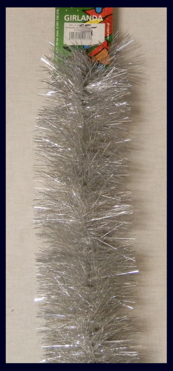 klasický široký stříbrný vánoční řetěz 3m