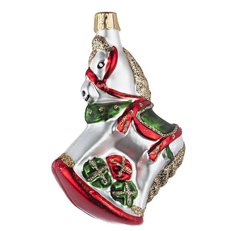 Skleněná figurka houpací koník, 3ks