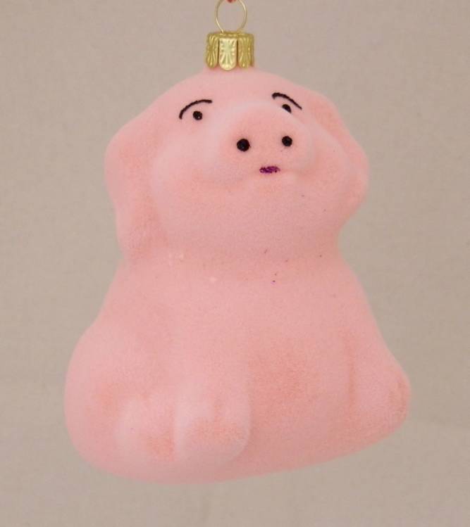 Skleněná figurka prase Krkovička, 1ks