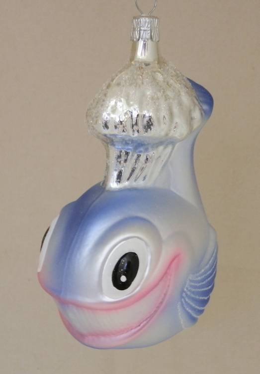 skleněná figurka velryba, 1ks
