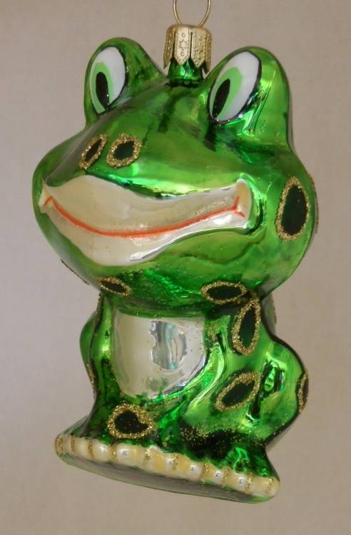 Skleněná figurka žabák, 1ks