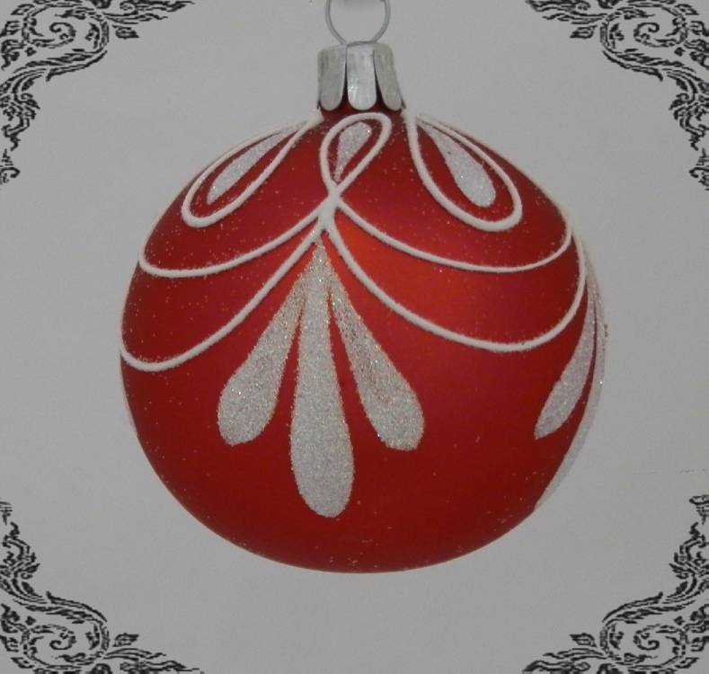 skleněná vánoční koule balerina červená, 4ks