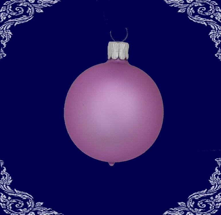 skleněná vánoční koule růžovofialová, 12ks