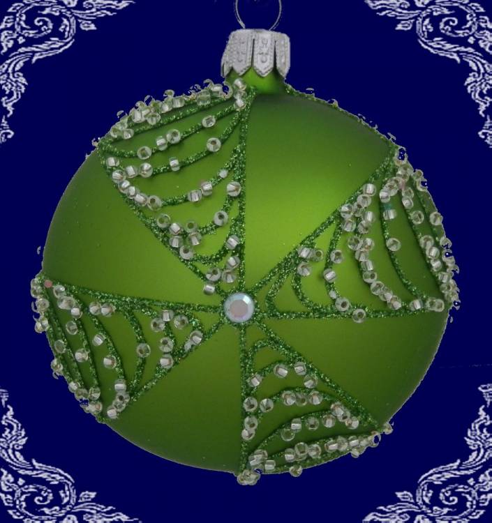 skleněná vánoční koule sultan zelená, 4ks