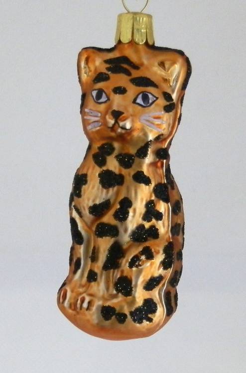 Skleněná vánoční ozdoba gepard, 1 ks