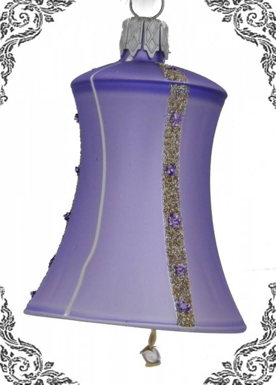 skleněný zvonek koruna fialový, 3ks