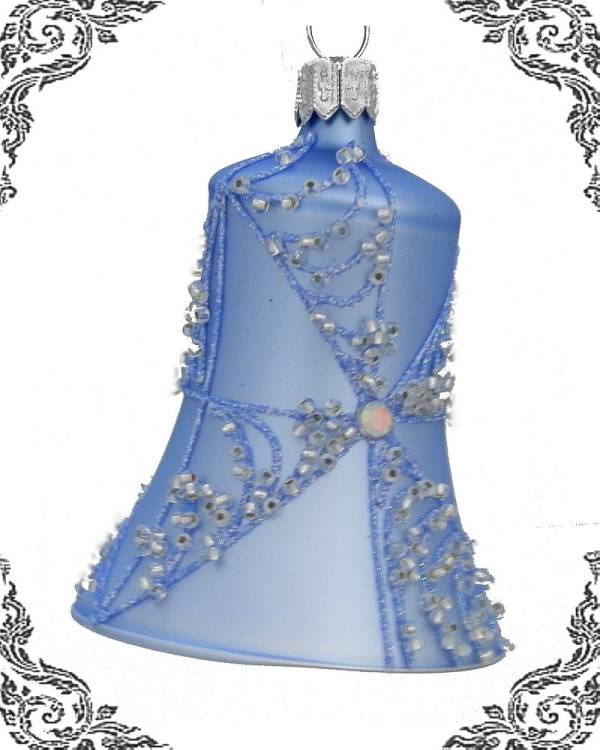 skleněný zvonek sultan světle modrý, 4ks