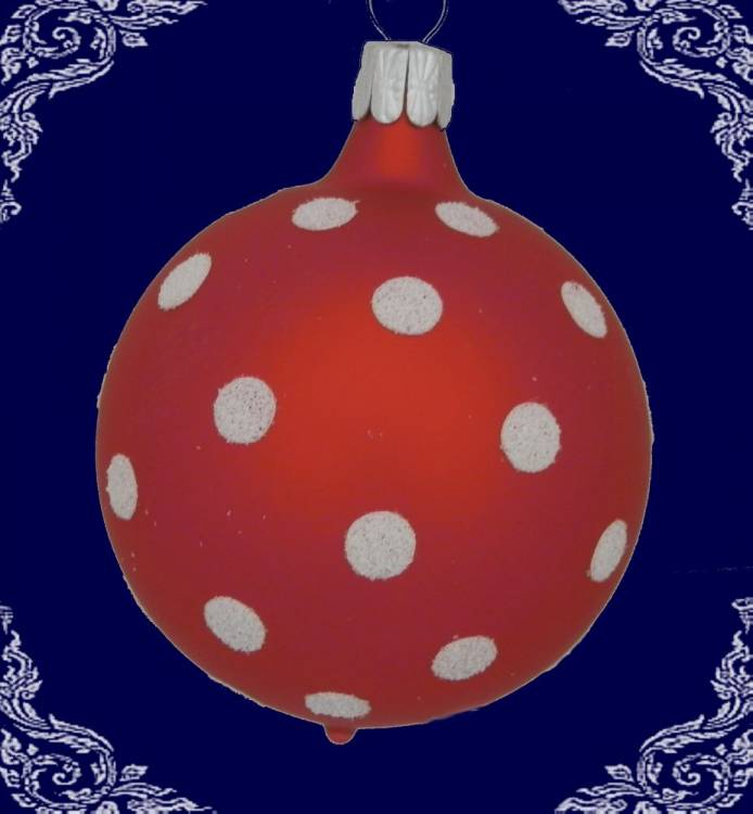 vánoční dekorovaná koule puntík, 5ks