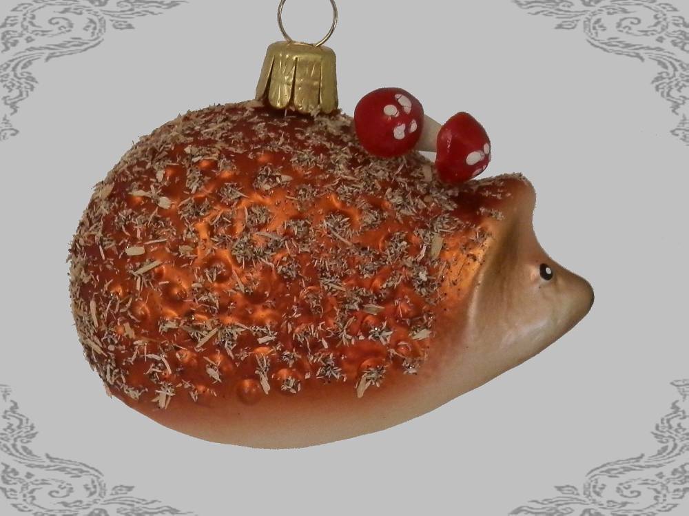 Vánoční figurka hnědý ježek, 4ks