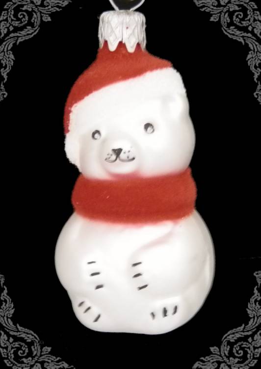 Vánoční figurka medvídek velvet, 1ks
