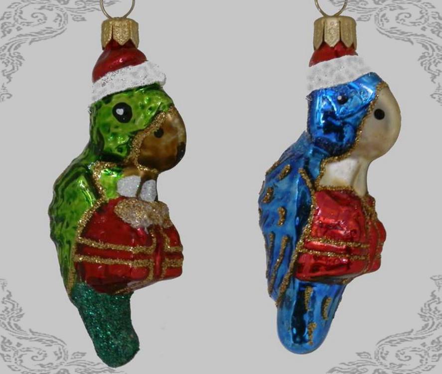 Vánoční figurka papoušek, 2ks