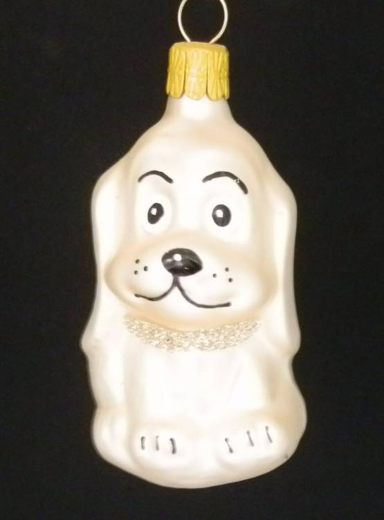 Vánoční figurka pejsek béžový, 1ks