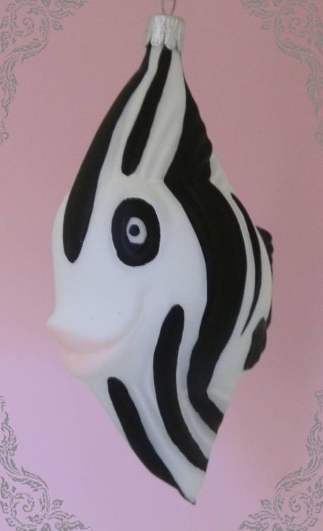 Vánoční figurka skalára černobílá, 1ks