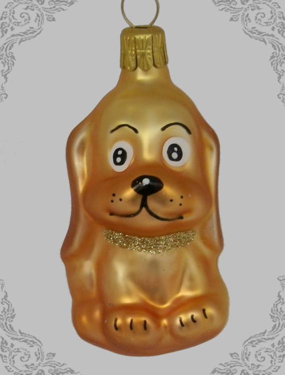 Vánoční figurka zlatý pejsek, 1ks