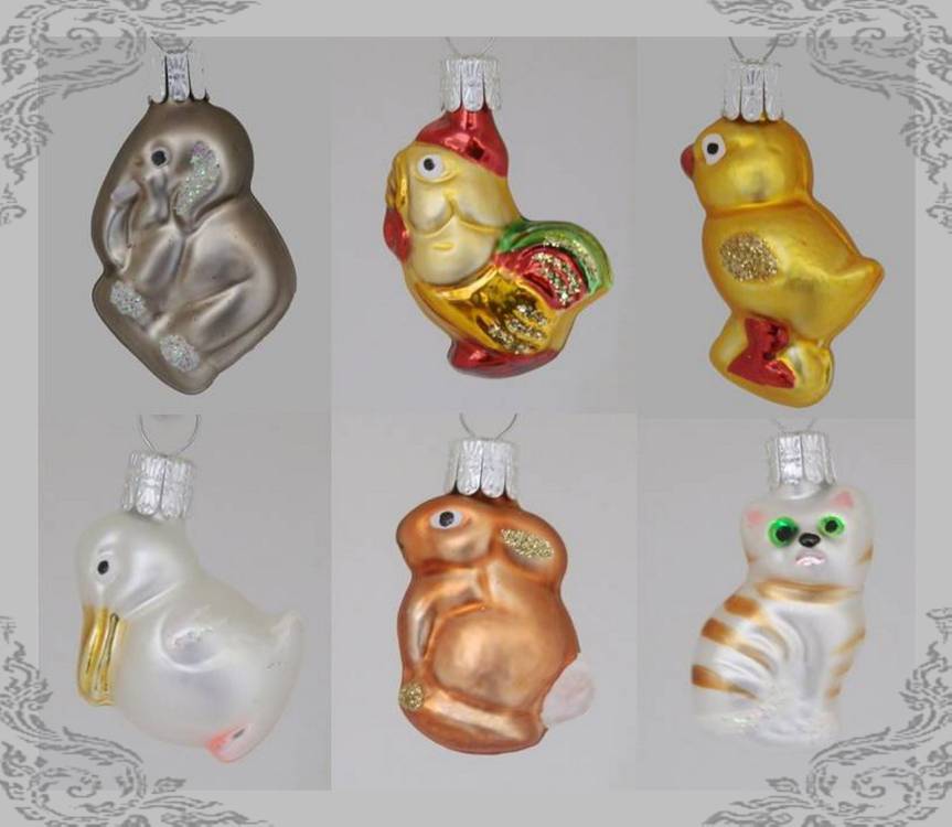 Vánoční figurky minizvířata, 12ks