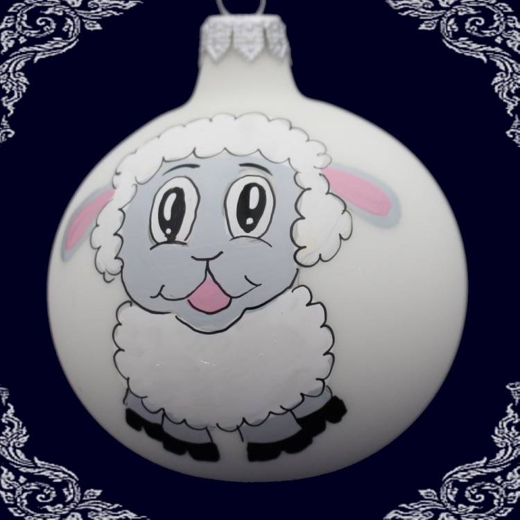 Vánoční koule ovce, 1ks