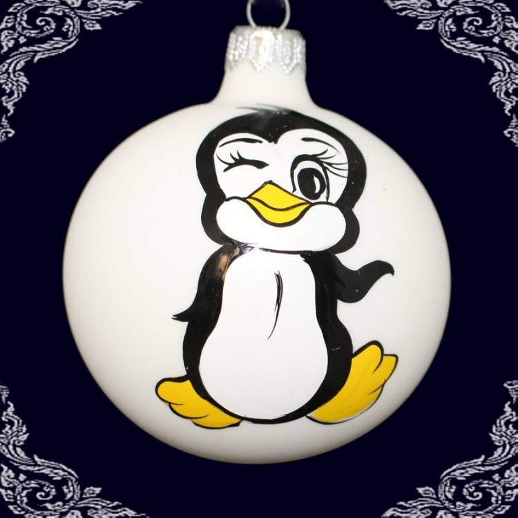 vánoční koule tučňák, 1ks