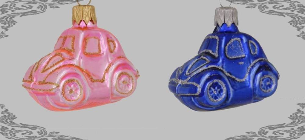 Vánoční ozdoba auto beetle, 2ks