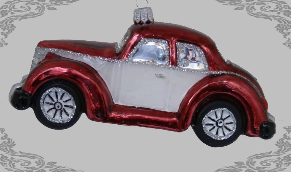 Vánoční ozdoba auto Fiat červené, 1ks