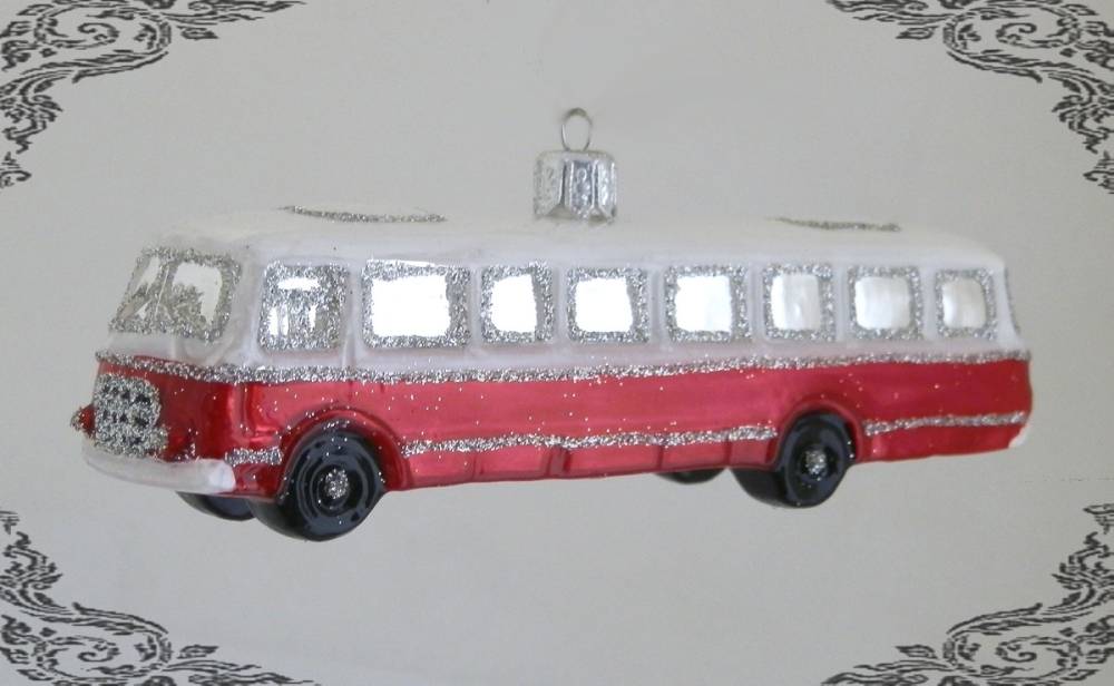 Vánoční ozdoba červený autobus RTO Škoda, 1ks