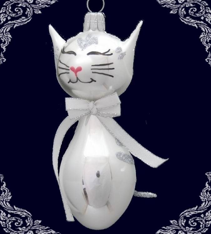 vánoční ozdoba figurka kočky Angory