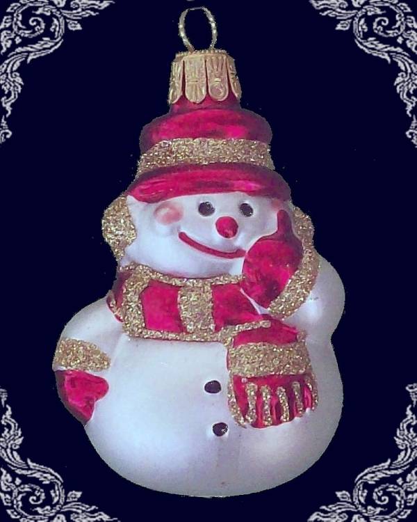 vánoční ozdoba sněhulák walkman 1ks