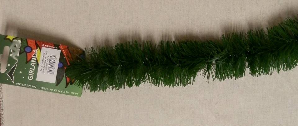 Vánoční řetěz 5cm, 1,8m, zelený mat