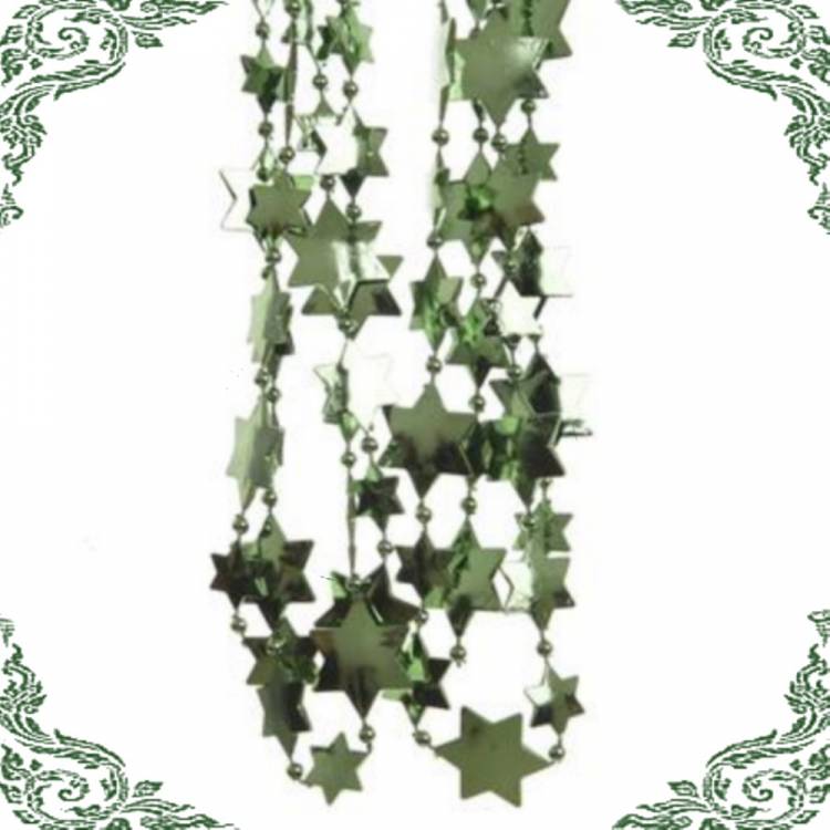 vánoční řetěz s hvězdičkami zelený