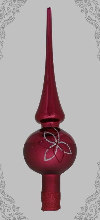 Vánoční špice flower tmavočervená, 1ks