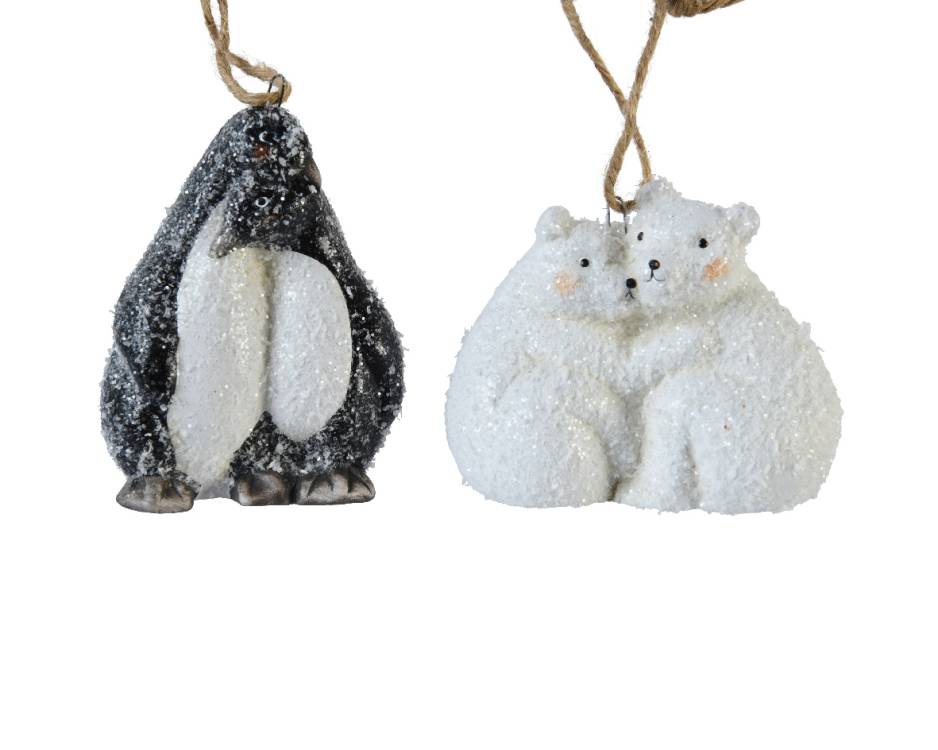 Závěsné figurky tučňák a medvěd