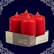 adventní svíčka vosková červená 4ks