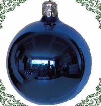 modré vánoční koule