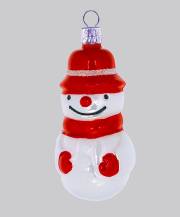 Skleněná figurka sněhulák pako porcelán, 2ks
