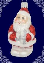 skleněná vánoční figurka děda Mrazík, 1ks