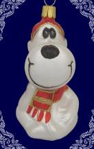 skleněná vánoční figurka pes Fido, 1ks