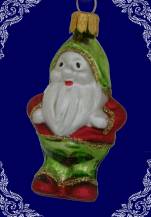 skleněná vánoční figurka trpaslík, 1ks