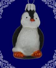 skleněná vánoční figurka tučňák, 1ks