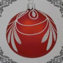 skleněná vánoční koule balerina červená, 3ks