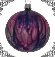 skleněná vánoční koule fialka, 4ks