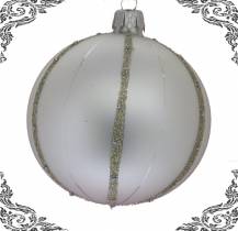 skleněná vánoční koule koruna bílá, 3ks