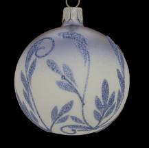 skleněná vánoční koule lupínek modrá 3ks
