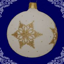 skleněná vánoční koule star bílá, 3ks
