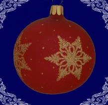 skleněná vánoční koule star červená, 3ks