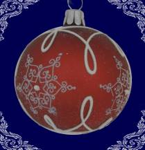 skleněná vánoční koule stella červená, 4ks