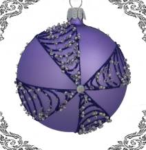 skleněná vánoční koule sultan fialová, 4ks