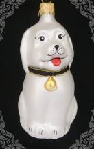 Vánoční figurka labrador bílý, 1ks