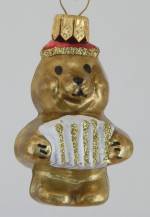Vánoční figurka medvěd s harmonikou