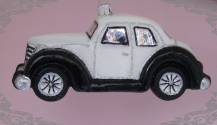 Vánoční ozdoba auto Fiat bílé, 1ks