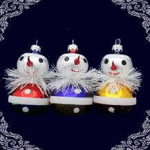 vánoční ozdoba figurka sněhulák klaun, 3ks